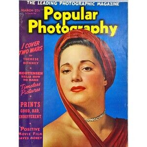 Popular Photography March 1941 Facial Photography Theme Vintage Cover Only Photo